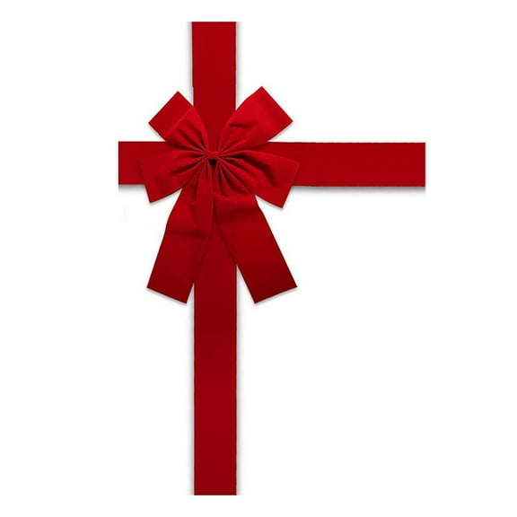 Pekkaxy Large Christmas Front Door Bow, Red Ribbon Holiday Decoration for Door, Tree and Party Decor