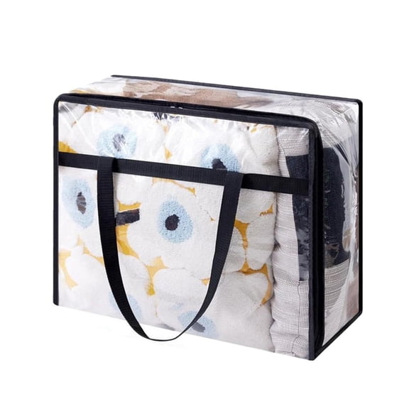 Pekkaxy Large Clear PVC Storage Bag, 90L Capacity for Waterproof Protection, Ideal for Travel Clothes and Toiletries