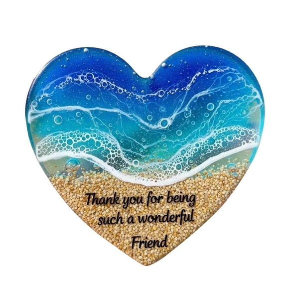 Pekkaxy A Little Pocket Hug Heart, Mini Blue Ocean Pocket Heart, Sea Themed Decorations, Cute Pocket Hug Gift Keepsake for Friends, Family, and Loved Ones