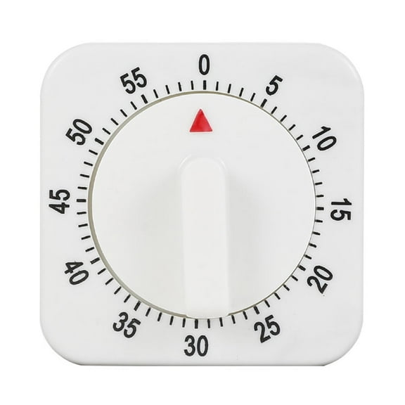 Pekkaxy Mechanical Countdown Kitchen Timer with Loud Bell, Visual Dial, White Cooking Timer