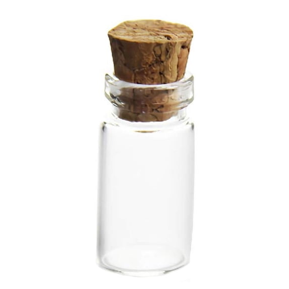 Pekkaxy Mini Glass Vial Necklace With Cork Stopper 1ml Small Storage Bottle Pendant For Jewelry Making And DIY Craft