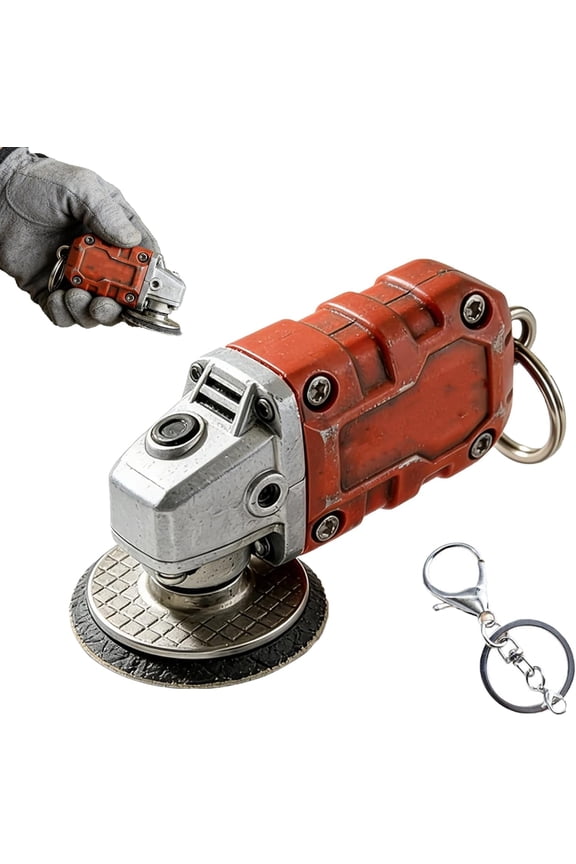 Mini Grinder Keychain, Realistic Grinding Tool Keychain Pendant Keyring for Tool Lovers, Backpack Accessory