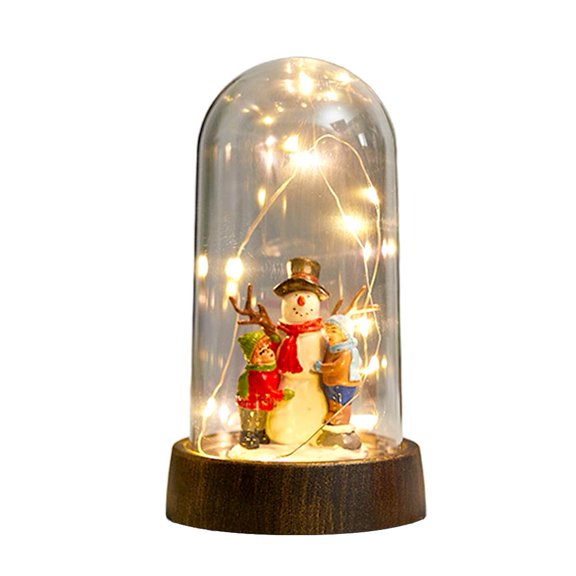 Pekkaxy Mini LED Dome Christmas Tree Decoration, Creative Tabletop Lighted Holiday Decor