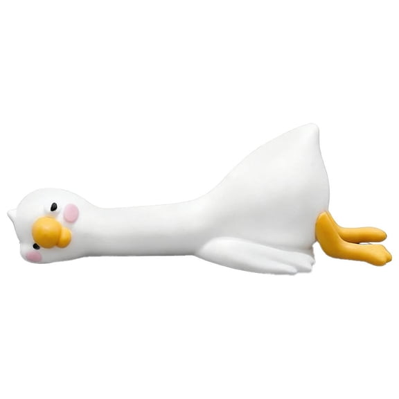 Pekkaxy Mini Resin Goose Figurine, Lazy Ducks Desk Accessories, Funny Computer Decor, 3D Craft Sculpture, Tiny Cute Goose Statues for Office Desk, Car Dashboard, Indoor Festival Decor