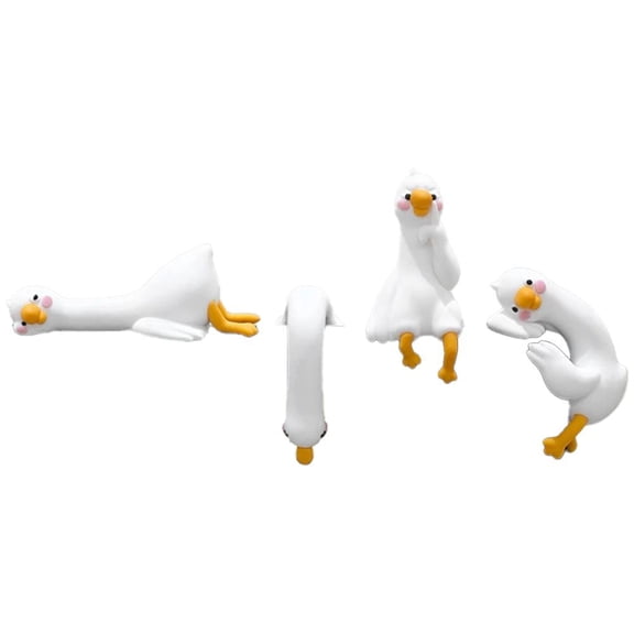 Pekkaxy Mini Resin Goose Figurine, Lazy Ducks Desk Accessories, Funny Computer Decor, 3D Craft Sculpture, Tiny Cute Goose Statues for Office Desk, Car Dashboard, Indoor Festival Decor