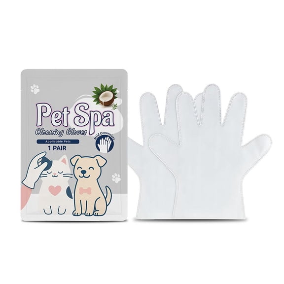 Pekkaxy Pet Cleaning Gloves, 4.64 x 6.49 in, Removes Hair & Dander, Gentle Bathing & Grooming for Dogs and Cats