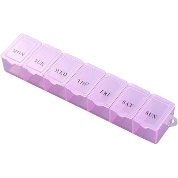 Pekkaxy Pill Organizer Box Transparent 7 Grids Pill Storage Box Clear Tablets Container Excellent Personal Pill Organizers