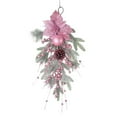 thumbnail image 1 of Pekkaxy Pink Christmas Wreath with Ornaments, Frosted White Winter Wreath for Holiday Decor, 1 of 8