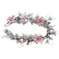 thumbnail image 1 of Pekkaxy Pink Christmas Wreath with Ornaments, Frosted White Winter Wreath for Holiday Decor, 1 of 8