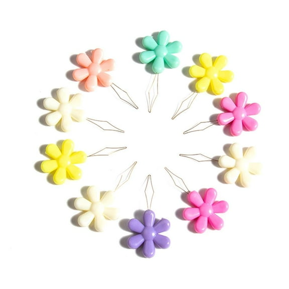 Pekkaxy Plastic Needle Threader, Plum Blossom Shape, Easy Threading for Elderly Sewing and Crafts