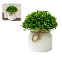 Pekkaxy Plastic Potted Plant 12x8in Green, Realistic Fade-Resistant No Maintenance Decor, for Living Room Office Indoor Outdoor Tabletop Display