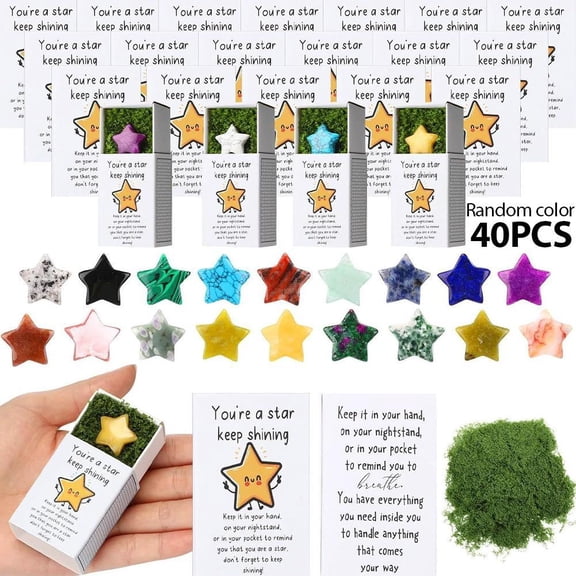 Pekkaxy Pocket Hug Token Bulk Greeting Cards with Star Crystal Natural Gifts Star Bulk For Co Inspirational Emotional