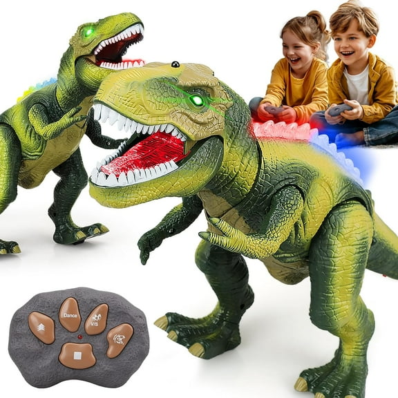 Pekkaxy Remote Control Dinosaur Toys,Robot Walking & Dancing Dinosaur with Light and Realistic Roaring Sound, Electronic Steam Toy, Birthday Gift for Kids