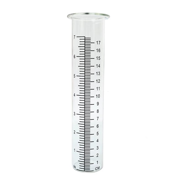 Pekkaxy Replacement Glass Tube with Lip for Rain Gauge, Clear Measuring Tube for Garden and Yard