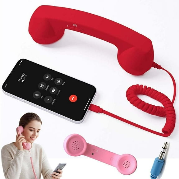 Pekkaxy Retro Phone Handset, 2026 New Retro Phone Handset for Phone, Type-C Retro Telephone Wired Handsets Style Landline Handle Receiver for Cell Mobile Video Conferences, Calls, Meetings