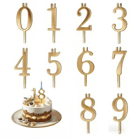 Pekkaxy Reusable Number Birthday Candle Holder Set, Digital Birthday Cake Candle Holders Set, Silver Cake Topper Decorations, Adjustable Candles Stand, Party Cakes Accessories