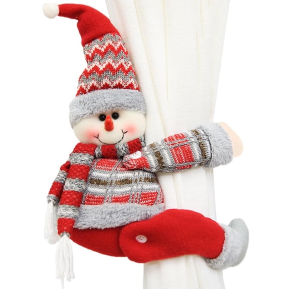 Pekkaxy Santa Claus Curtain Tiebacks, Christmas Window Decorations for Living Room