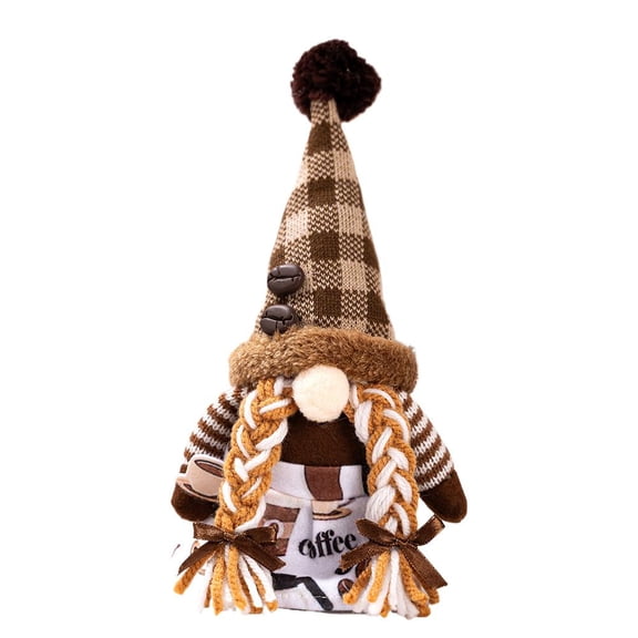 Pekkaxy Searching Roads Coffee Gnomes Plush Coffee Bar Decor Spring Summer Fall Decorations for Home Tiered Tray Table Ornaments Indoor, Themed Gnomes Gifts for Coffee Lovers