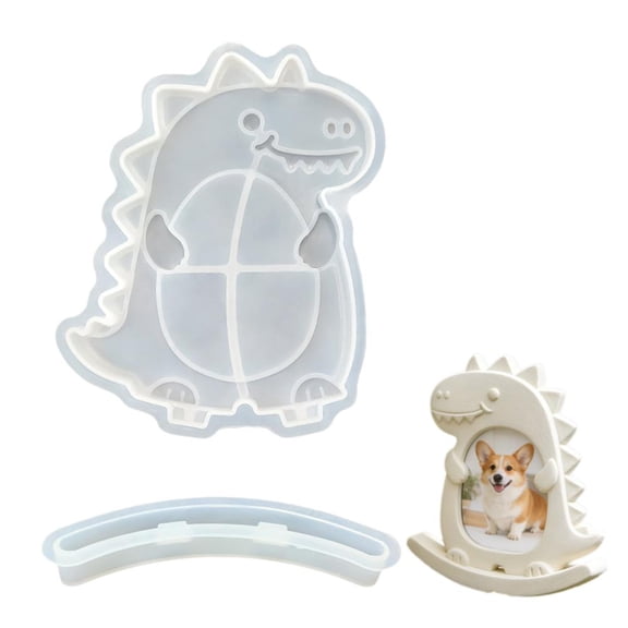 Pekkaxy Silicone Photo Frame Mold, 5.2 x 3.9 Inch, Easy Demolding for Resin Casting, Create Custom Pet and Dinosaur Decor