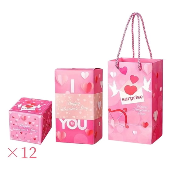 Pekkaxy Surprise Gift Box, 12-Pack, Releases Money & Confetti on Opening, for Proposals, Birthdays & Celebrations