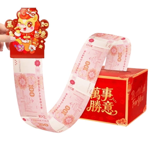 Pekkaxy Surprise Money Pull Box, 5 x 5 x 4.33 in, Unfolds a Delightful Money Scroll for a Memorable Gift, Perfect for Birthdays, Weddings, and Celebratory Events