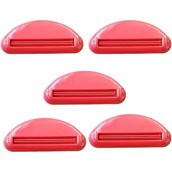 Pekkaxy Toothpaste Tube Squeezer Dispenser, 5-Pack, Black, Blue, Red, White
