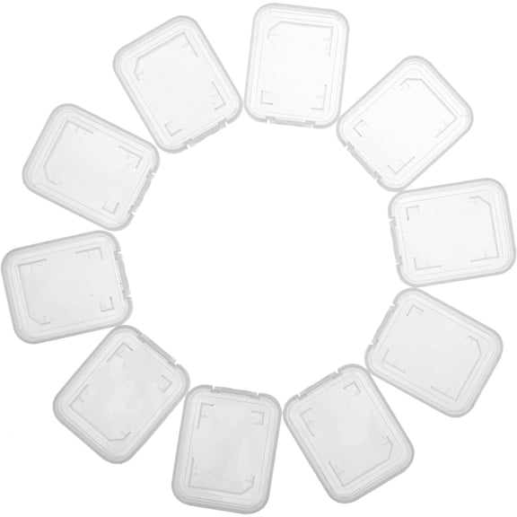 Pekkaxy Transparent Standard SD SDHC Memory Card Case Holder Box Storage Boxes (Pack of 10)