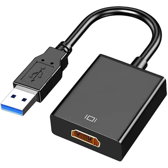 Pekkaxy USB to HDMI-Compatible Adapter, USB 3.0 to HDMI-Compatible 1080P Video Audio Converter Connect PC, Laptop to Monitor/HDTV/Projector, Support Windows Systems