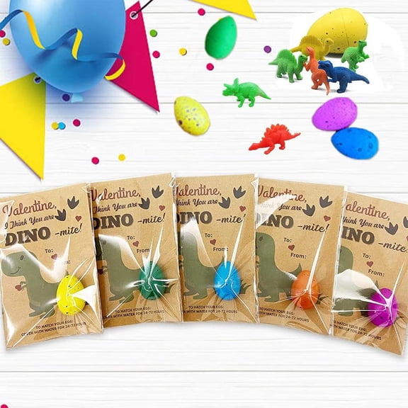 Pekkaxy Valentines Day Gifts for Kids -Dinosaur Egg Hatching Card Bulk - Funny Dino Valentine Exchange Cards for Boys Girls Toddler School Class Classroom Party Favors