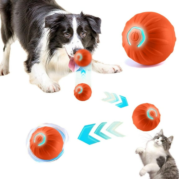 Pekkaxy Vibrating Interactive Dog Ball Toy with LED Light - USB Rechargeable Automatic Moving Shaking Ball for Small Medium Large Dogs