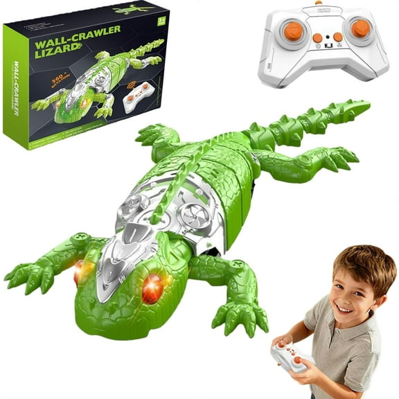 Pekkaxy Wall Climbing Lizard,Wall Crawler Robot Gecko Remote Control,Floor Ceiling Crawling Electric Lizard RC Car Toy, Funny Prank Toys,Christmas Birthday Gifts for 3 4 5 6 7 8 9 10+ Year Old
