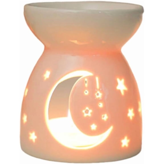 Pekkaxy Wax Melt Burner,Ceramic Aromatherapy Stove Candle Essential Oil Burner Aromatherapy Holder Candle Scented Diffuser Home Bedroom Decor(Heart)