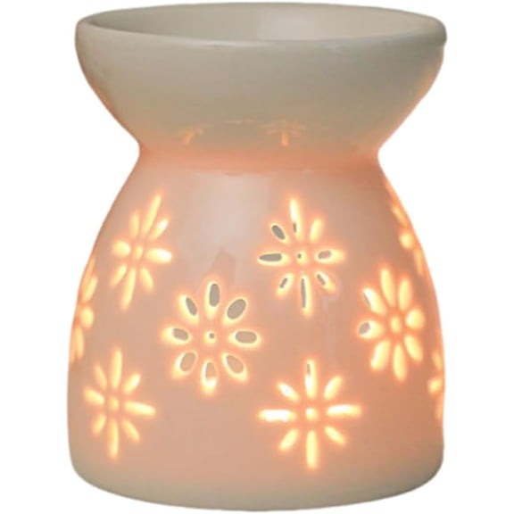 Pekkaxy Wax Melt Burner,Ceramic Aromatherapy Stove Candle Essential Oil Burner Aromatherapy Holder Candle Scented Diffuser Home Bedroom Decor(Heart)