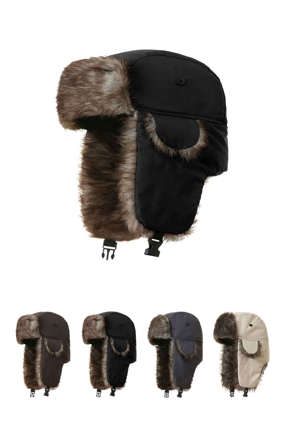 Women Men Winter Ushanka Russian Hat Snow Eskimo Hat with Ear Flaps for Cold Weather