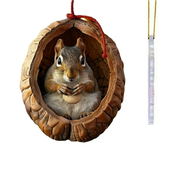 Pekkaxy Woodland Animal Acrylic Christmas Ornaments, Forest Tree Hanging Decorations