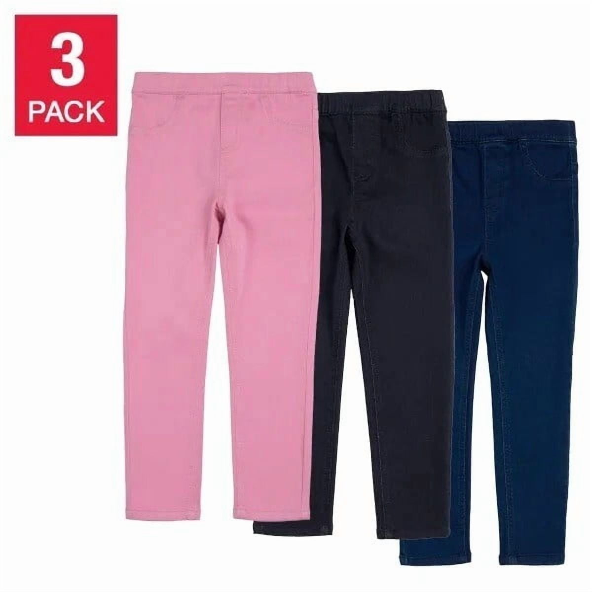 Pekkle Girl's Leggings, Leggings 3 Pack (Pink, 5)