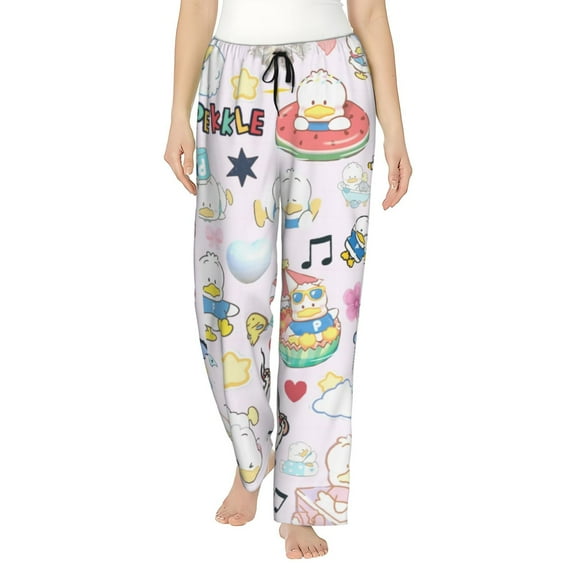 Pekkle Women's Pajama Pants, Cartoon Ultra Soft Comfy Lounge Bottoms, Casual Sleep Pj Pants Sleepwear With Pockets Drawstring