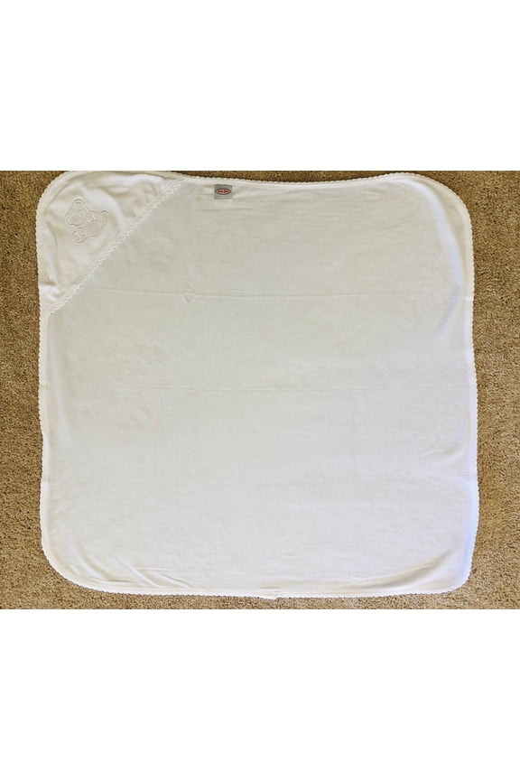 Hooded Baby Cotton Towel for Newborns Infants & Toddlers - White