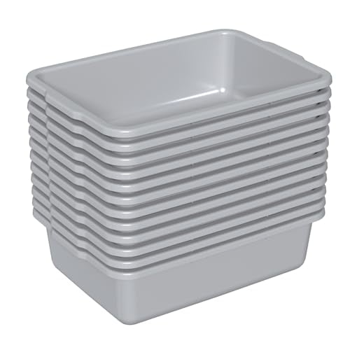 Pekky 12 Pack 13 Liter Commercial Bus Tubs, Plastic Bus Tote Boxes ...