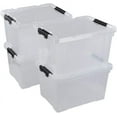 thumbnail image 1 of Pekky 50 Quart Clear Storage Containers/Bins with Lid，Wheels and Latching Handles, Large Rolling Storage Plastic Box Tote(4Packs), 1 of 14
