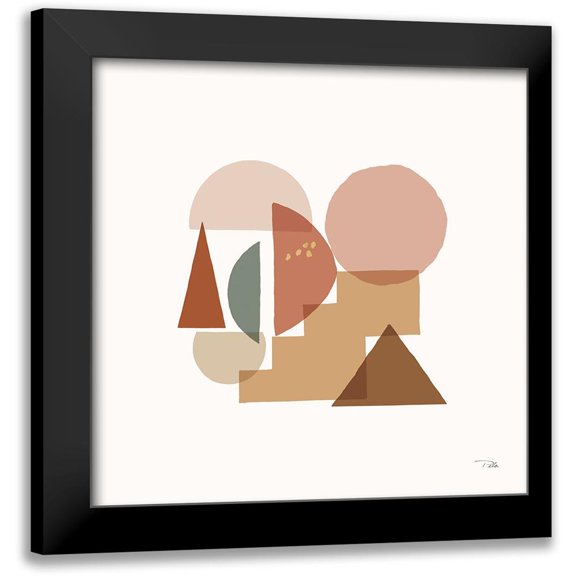 Pela 12x12 Black Modern Framed Museum Art Print Titled - Geo Metrical II