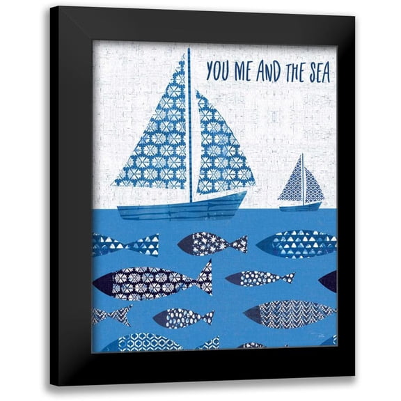Pela 12x14 Black Modern Framed Museum Art Print Titled - Sunday on the Coast XI