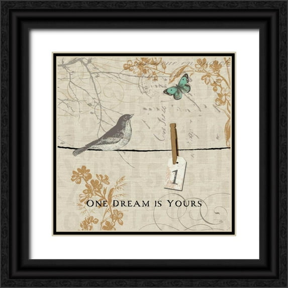 Pela 15x15 Black Ornate Wood Framed with Double Matting Museum Art Print Titled - Words that Count I