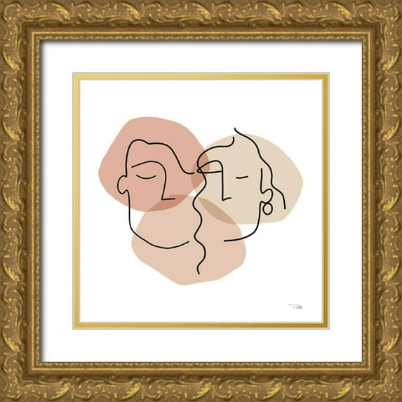 Pela 15x15 Gold Ornate Wood Framed with Double Matting Museum Art Print Titled - Dreamers III