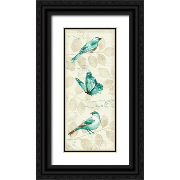 Pela 15x32 Black Ornate Wood Framed with Double Matting Museum Art Print Titled - Wing Prints I