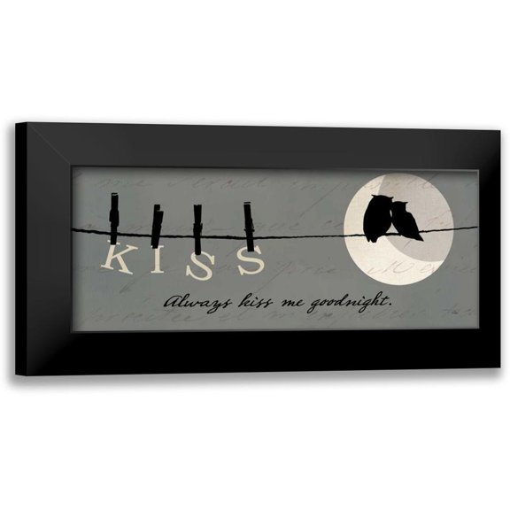 Pela 18x10 Black Modern Framed Museum Art Print Titled - Moon Lovers II