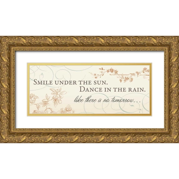 Pela 18x10 Gold Ornate Wood Framed with Double Matting Museum Art Print Titled - Smile Under the Sun