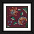 thumbnail image 1 of Pela 26x26 Black Ornate Wood Framed with Double Matting Museum Art Print Titled - Garden Drawings III Wine, 1 of 4
