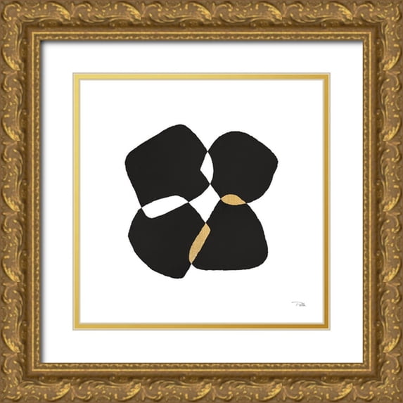 Pela 26x26 Gold Ornate Wood Framed with Double Matting Museum Art Print Titled - Noir And Blanc III