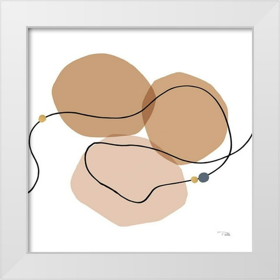 Pela 26x26 White Modern Wood Framed Museum Art Print Titled - Sinuous Trajectory blush II
